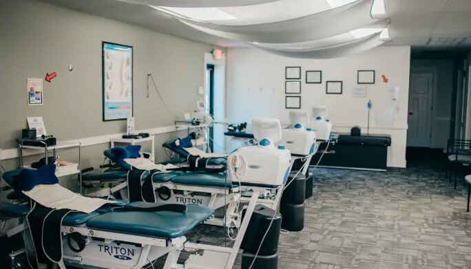 Spinal decompression and traction tables at Riverside Spine and Physical Medicine in Clarksville